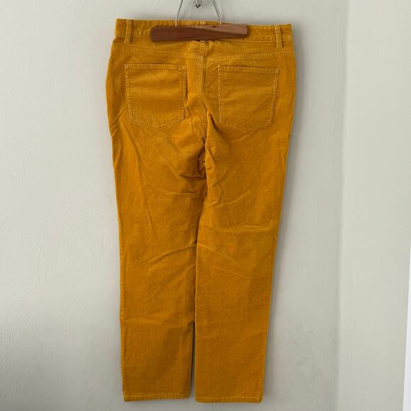 Talbots Mustard Yellow Size 10 Corduroy Straight Leg Pant High Waist Stretch - Picture 3 of 12